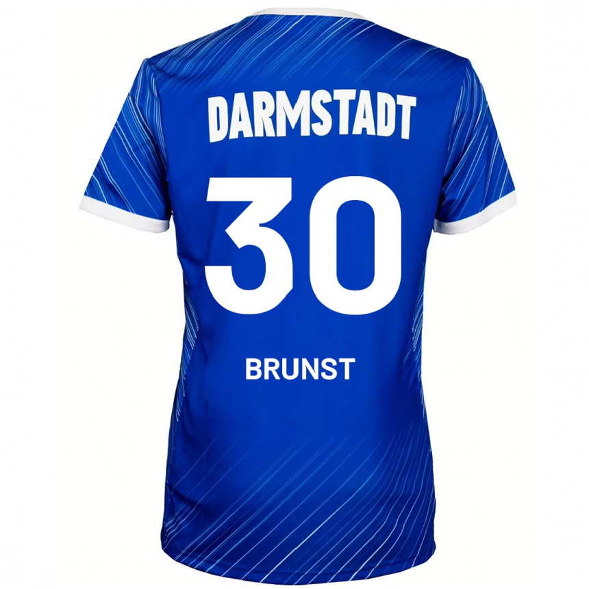 Kids Football Alexander Brunst #30 Blue White Home Jersey 2024/25 T-Shirt Canada