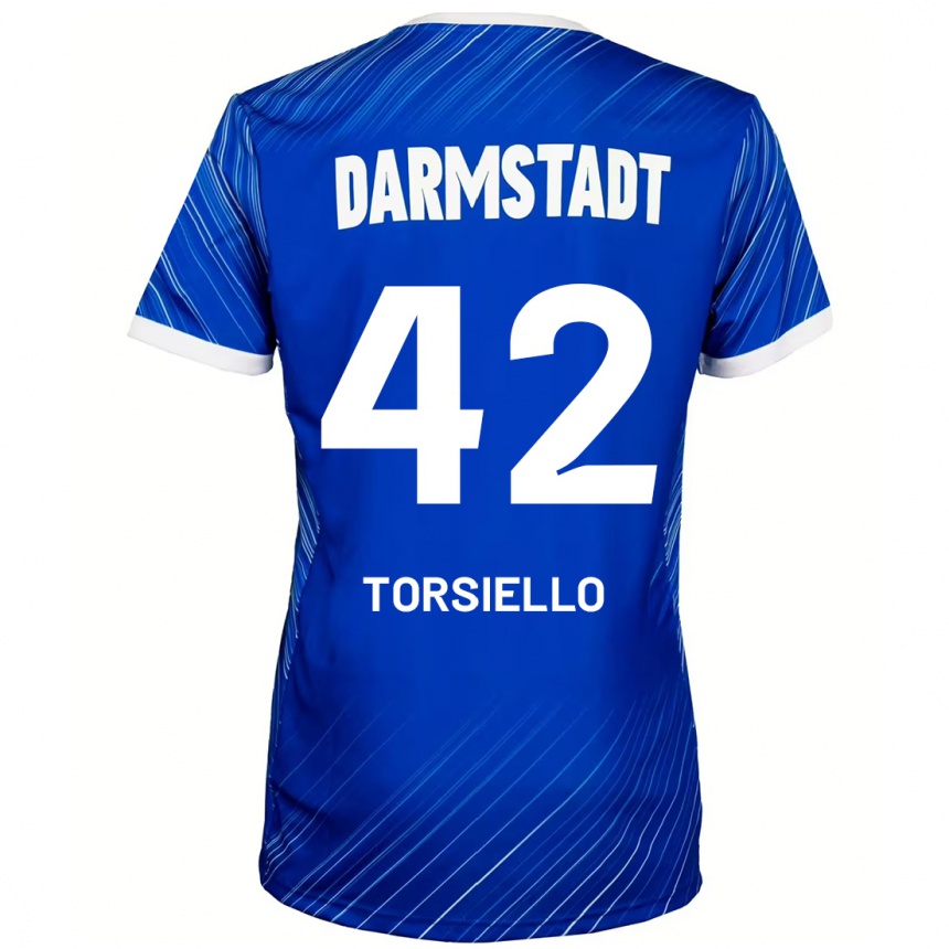 Kids Football Fabio Torsiello #42 Blue White Home Jersey 2024/25 T-Shirt Canada