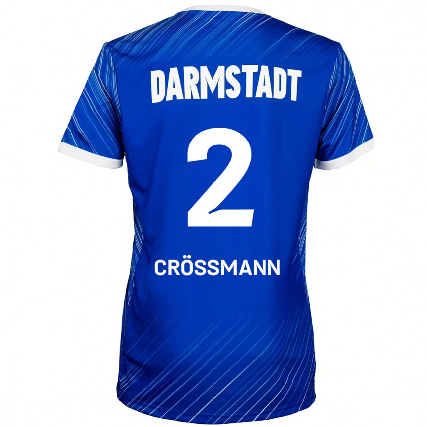 Kids Football Elias Crößmann #2 Blue White Home Jersey 2024/25 T-Shirt Canada