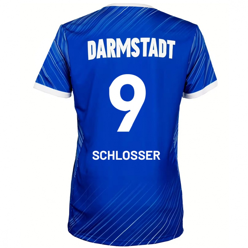 Kids Football Mika Schlosser #9 Blue White Home Jersey 2024/25 T-Shirt Canada