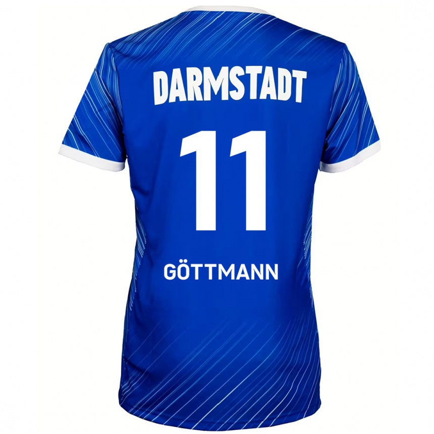 Kids Football Levin Göttmann #11 Blue White Home Jersey 2024/25 T-Shirt Canada