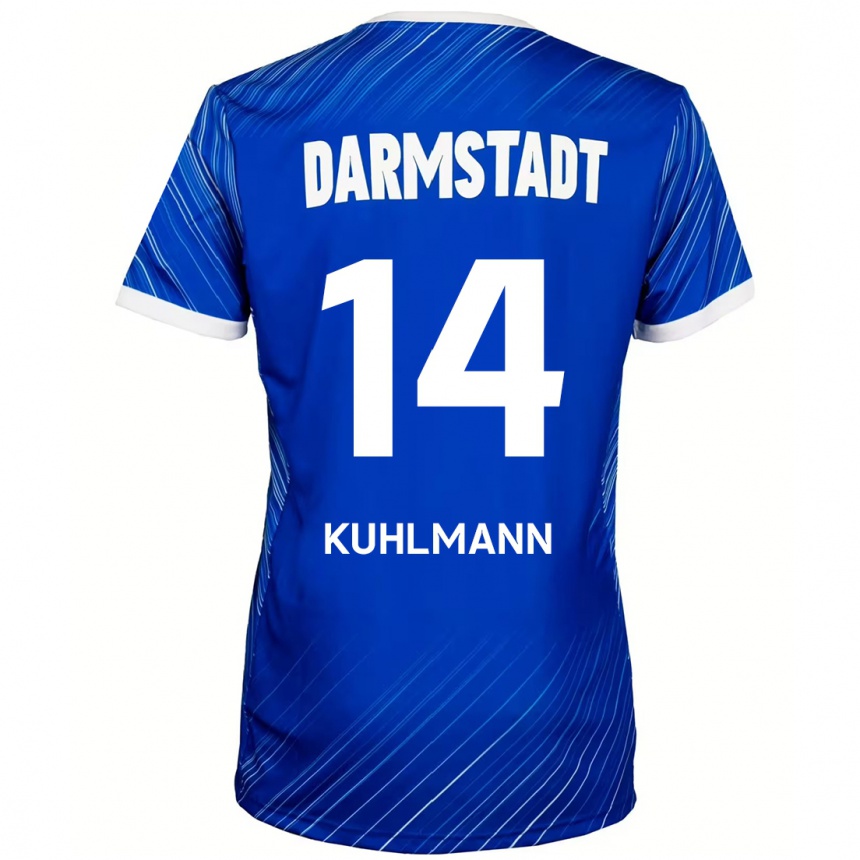 Kids Football Marcel Kuhlmann #14 Blue White Home Jersey 2024/25 T-Shirt Canada