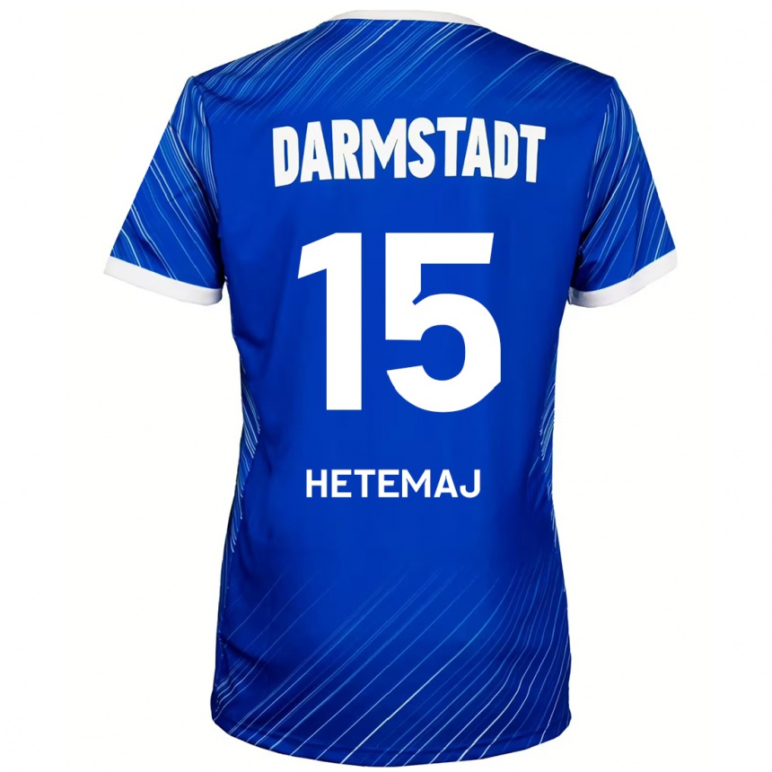 Kids Football Gentrit Hetemaj #15 Blue White Home Jersey 2024/25 T-Shirt Canada