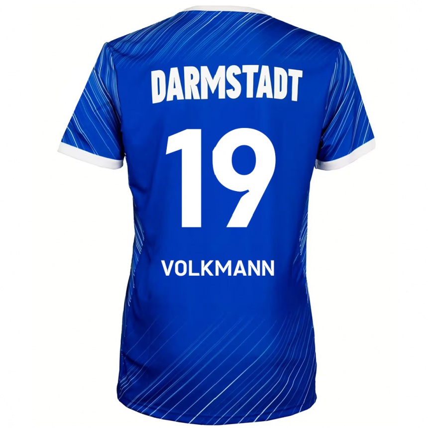 Kids Football Japhet Volkmann #19 Blue White Home Jersey 2024/25 T-Shirt Canada