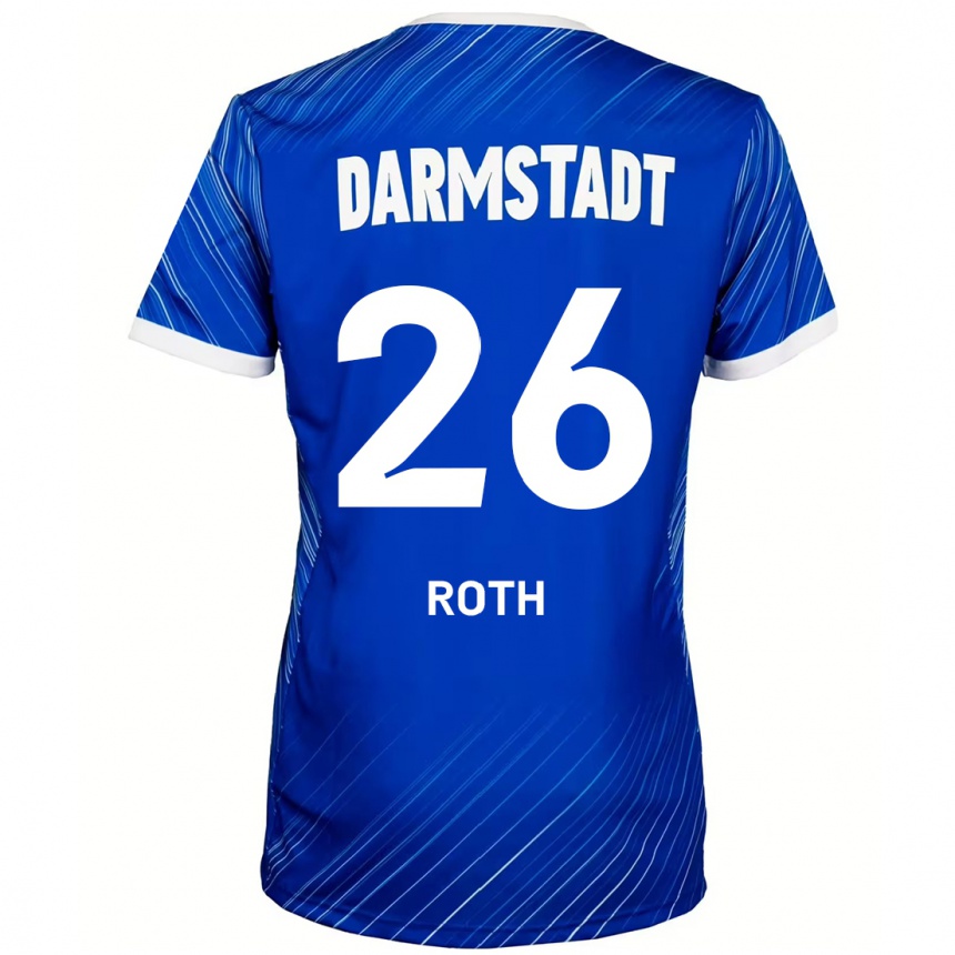 Kids Football Maximilian Roth #26 Blue White Home Jersey 2024/25 T-Shirt Canada