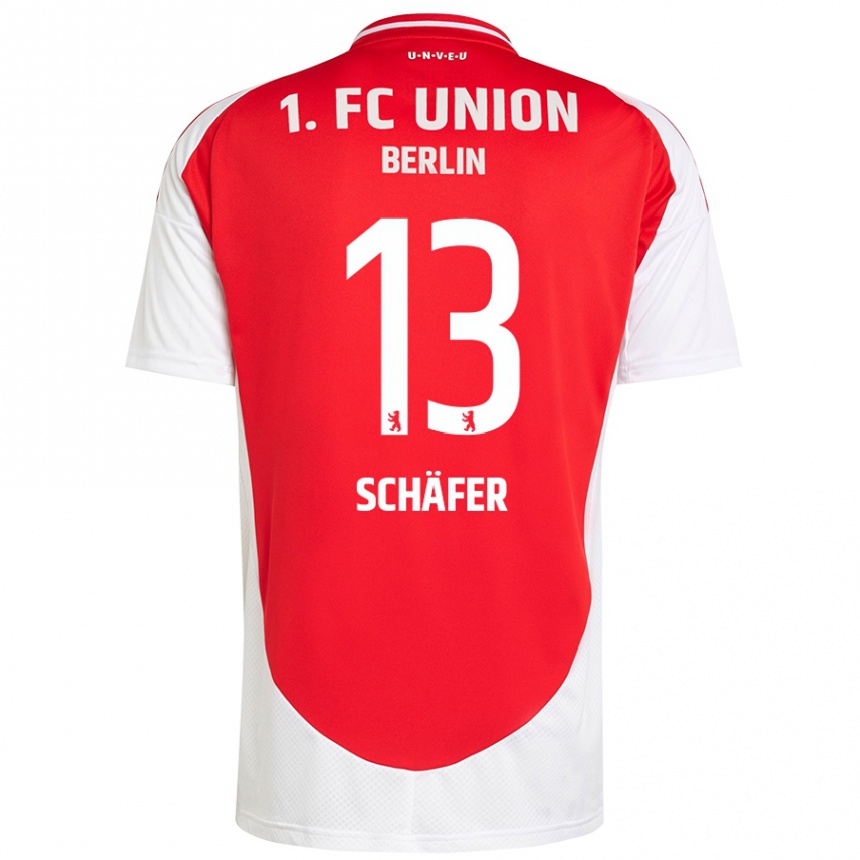 Enfant Football Maillot András Schäfer #13 Rouge Blanc Tenues Domicile 2024/25 Canada