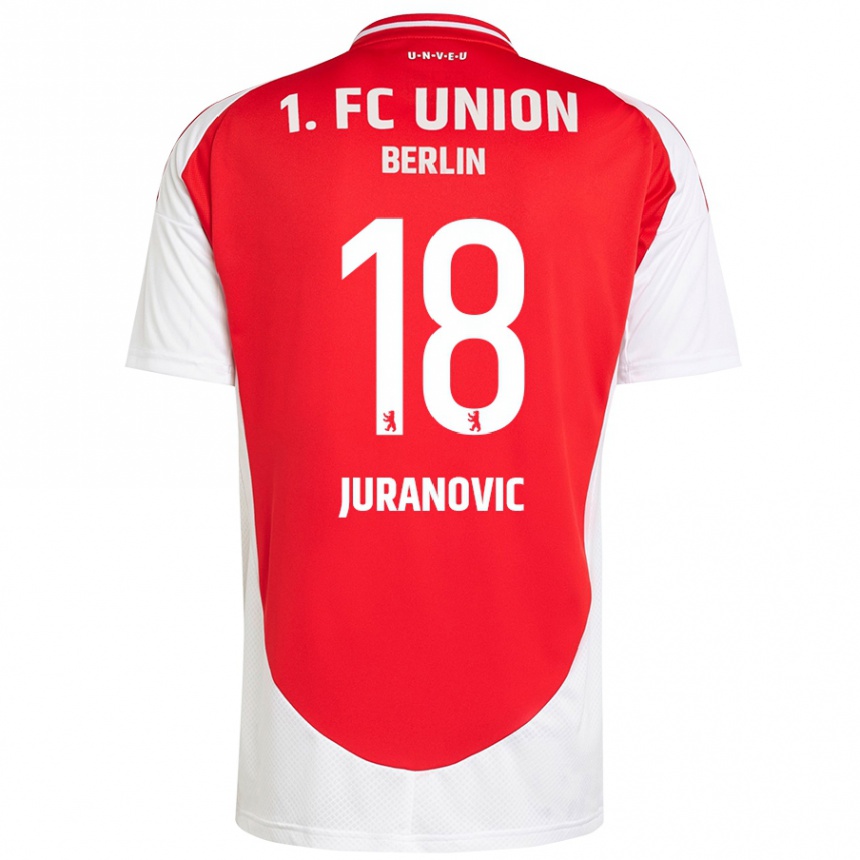 Enfant Football Maillot Josip Juranovic #18 Rouge Blanc Tenues Domicile 2024/25 Canada