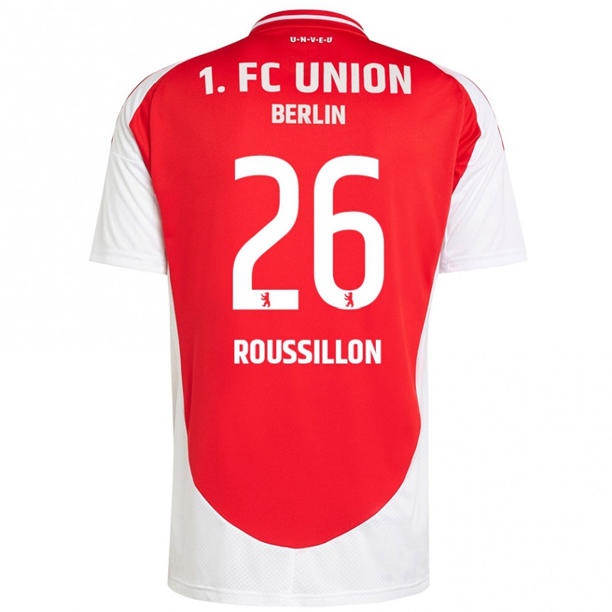 Enfant Football Maillot Jérôme Roussillon #26 Rouge Blanc Tenues Domicile 2024/25 Canada