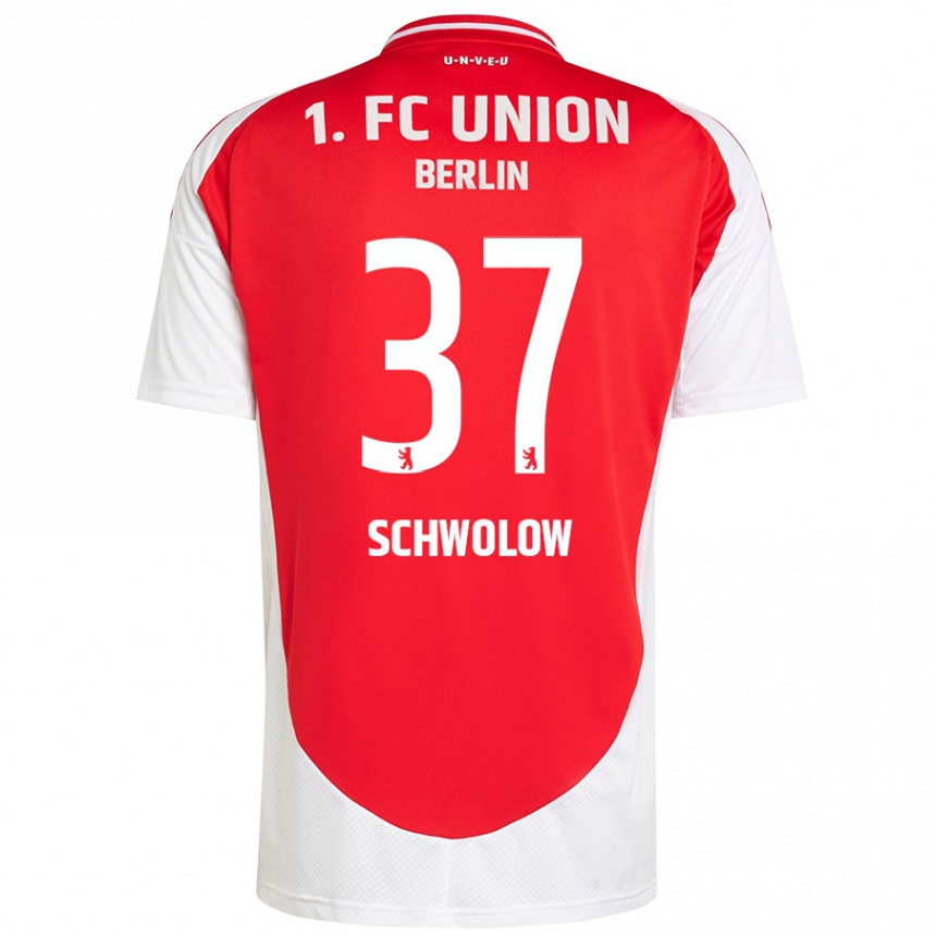 Enfant Football Maillot Alexander Schwolow #37 Rouge Blanc Tenues Domicile 2024/25 Canada