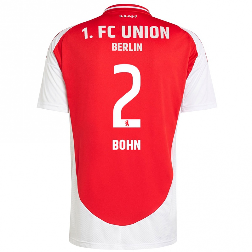 Enfant Football Maillot Oskar Bohn #2 Rouge Blanc Tenues Domicile 2024/25 Canada