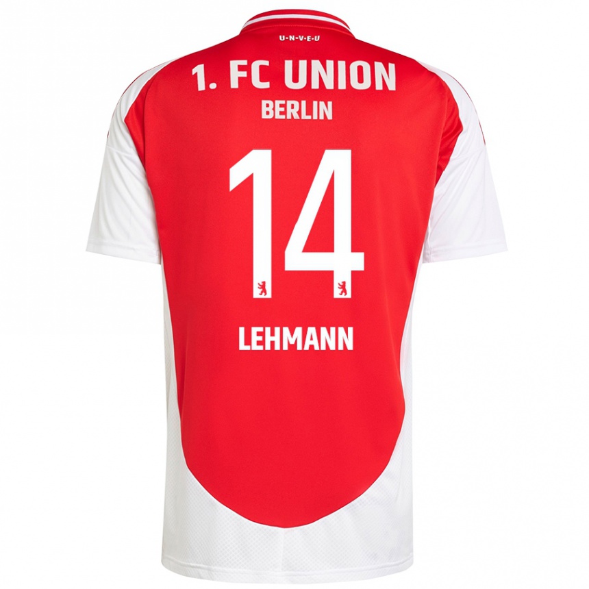 Enfant Football Maillot Noah Lehmann #14 Rouge Blanc Tenues Domicile 2024/25 Canada