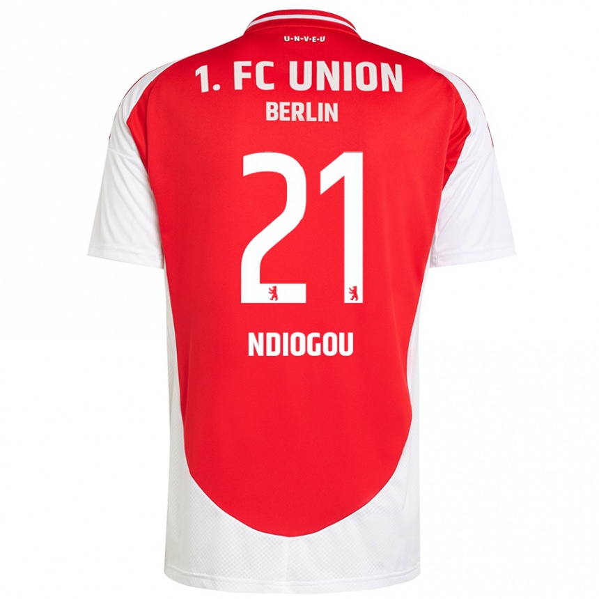 Enfant Football Maillot Pape-Omar Ndiogou #21 Rouge Blanc Tenues Domicile 2024/25 Canada