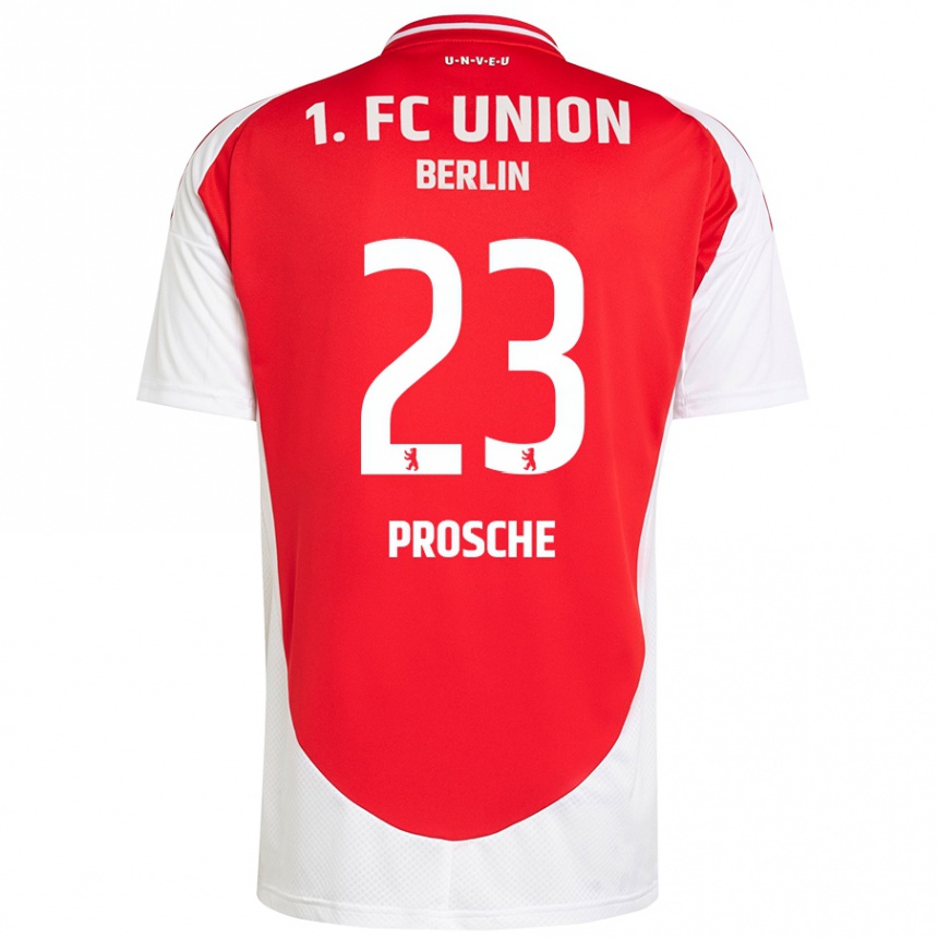 Enfant Football Maillot Leon Prosche #23 Rouge Blanc Tenues Domicile 2024/25 Canada