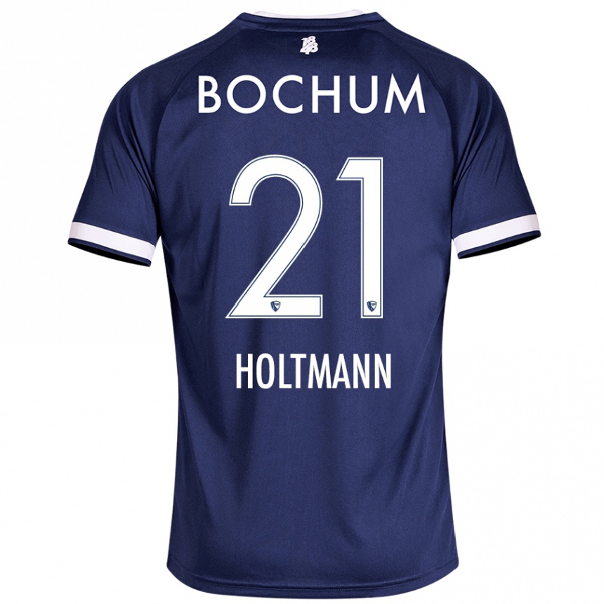 Kids Football Gerrit Holtmann #21 Dark Blue Home Jersey 2024/25 T-Shirt Canada