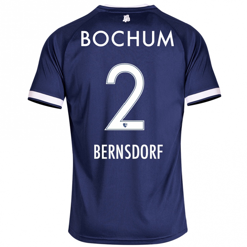 Kids Football Luca Bernsdorf #2 Dark Blue Home Jersey 2024/25 T-Shirt Canada