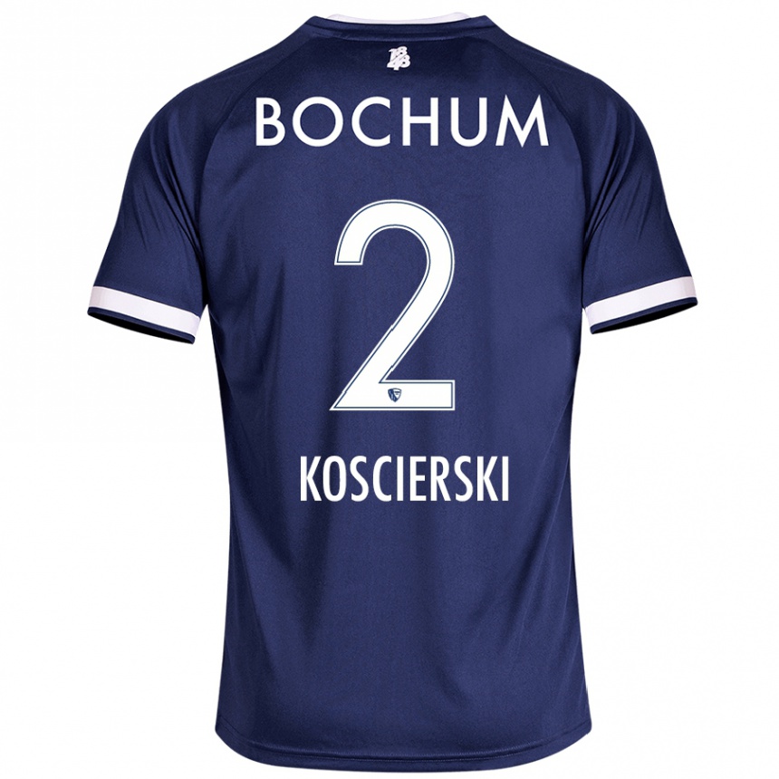 Kids Football Kacper Koscierski #2 Dark Blue Home Jersey 2024/25 T-Shirt Canada