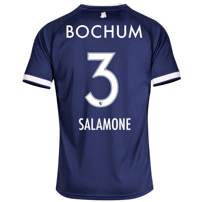 Kids Football Elia-Giona Salamone #3 Dark Blue Home Jersey 2024/25 T-Shirt Canada