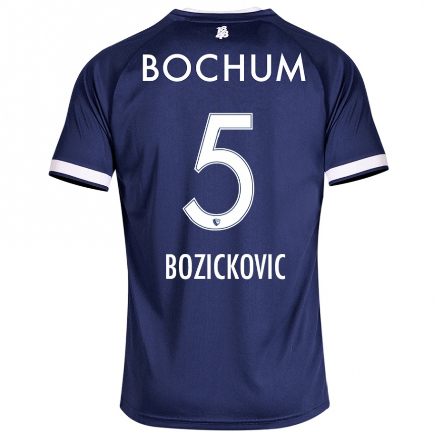 Kids Football Niko Bozickovic #5 Dark Blue Home Jersey 2024/25 T-Shirt Canada