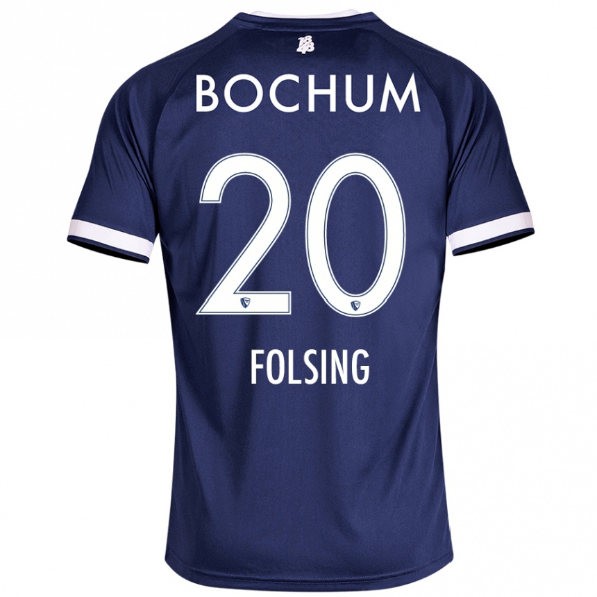 Kids Football Amelie Fölsing #20 Dark Blue Home Jersey 2024/25 T-Shirt Canada