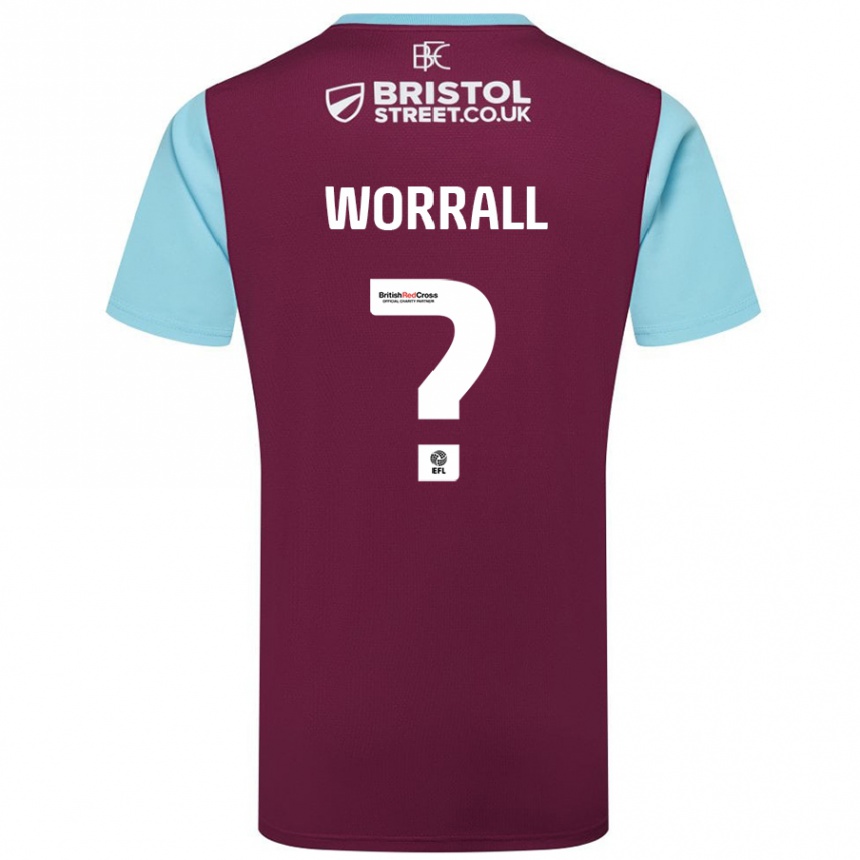 Kids Football Joe Worrall #0 Burgundy Sky Blue Home Jersey 2024/25 T-Shirt Canada