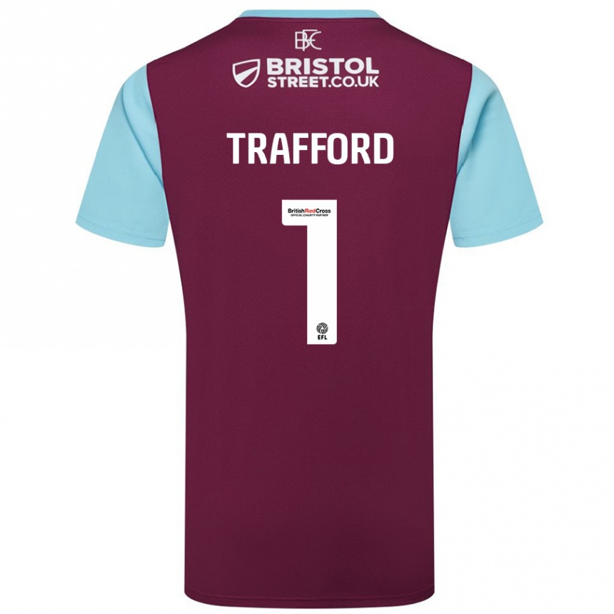 Kids Football James Trafford #1 Burgundy Sky Blue Home Jersey 2024/25 T-Shirt Canada