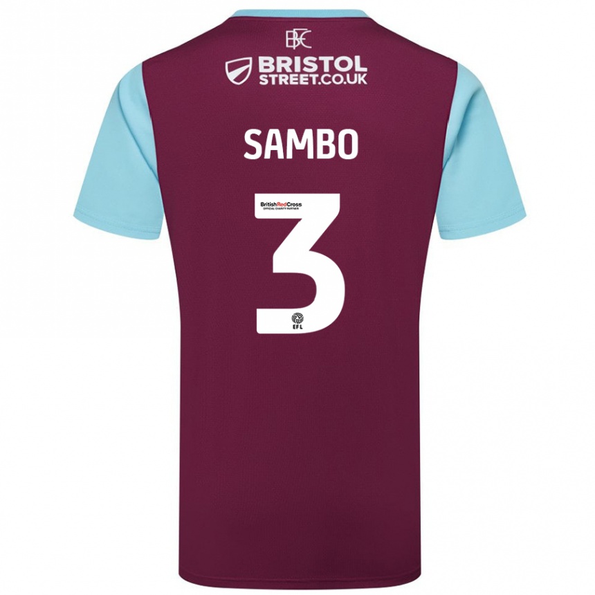 Enfant Football Maillot Shurandy Sambo #3 Bordeaux Bleu Ciel Tenues Domicile 2024/25 Canada