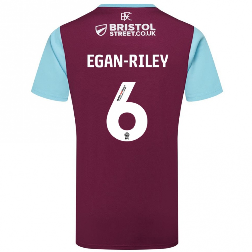 Kids Football Cj Egan-Riley #6 Burgundy Sky Blue Home Jersey 2024/25 T-Shirt Canada