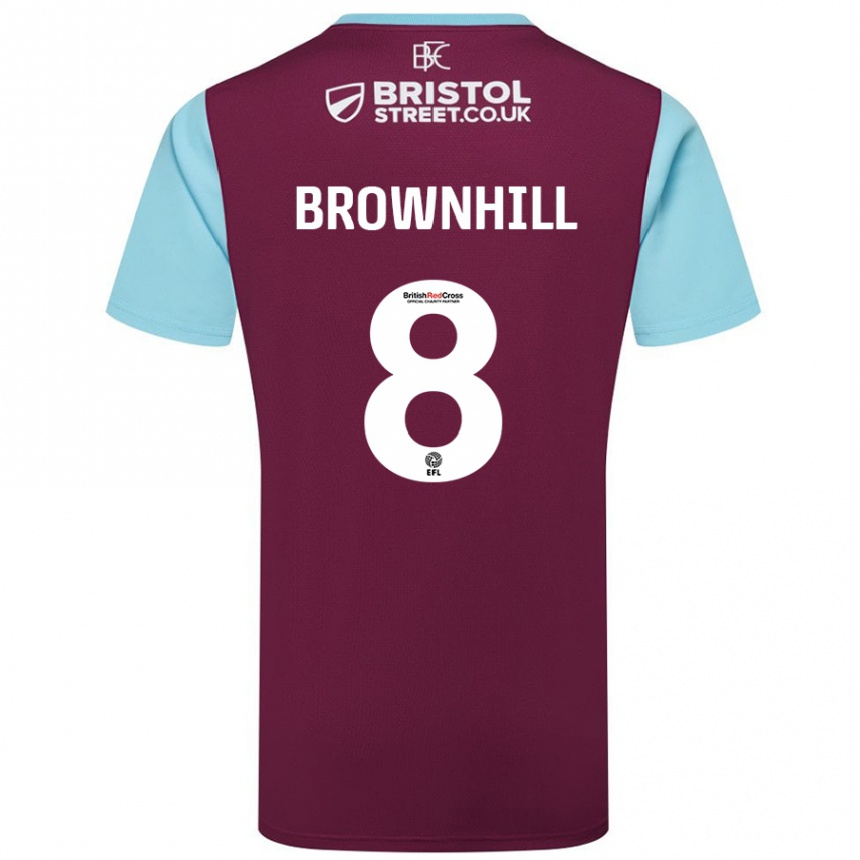 Kids Football Josh Brownhill #8 Burgundy Sky Blue Home Jersey 2024/25 T-Shirt Canada