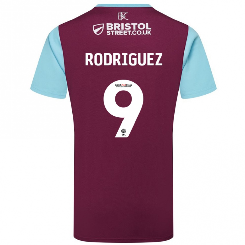 Kids Football Jay Rodríguez #9 Burgundy Sky Blue Home Jersey 2024/25 T-Shirt Canada