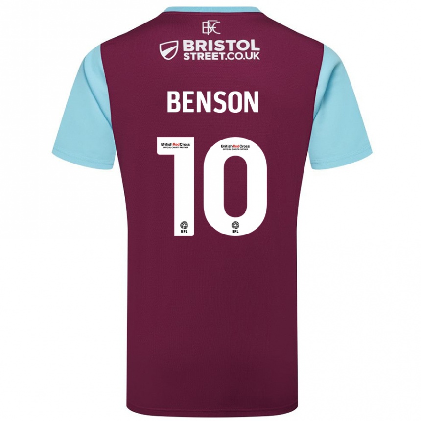 Kids Football Benson Manuel #10 Burgundy Sky Blue Home Jersey 2024/25 T-Shirt Canada