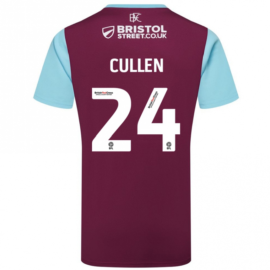 Kids Football Josh Cullen #24 Burgundy Sky Blue Home Jersey 2024/25 T-Shirt Canada