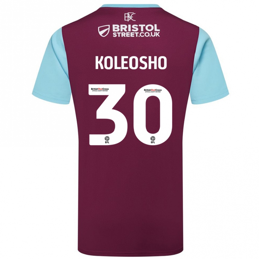 Kids Football Luca Koleosho #30 Burgundy Sky Blue Home Jersey 2024/25 T-Shirt Canada