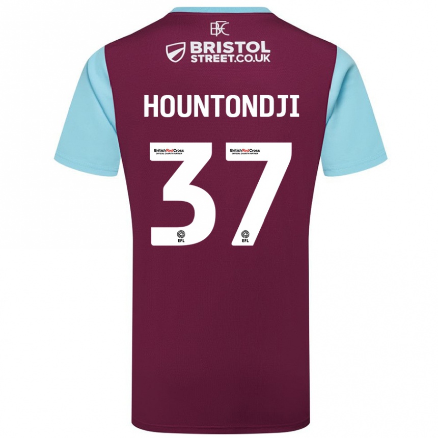 Kids Football Andreas Hountondji #37 Burgundy Sky Blue Home Jersey 2024/25 T-Shirt Canada