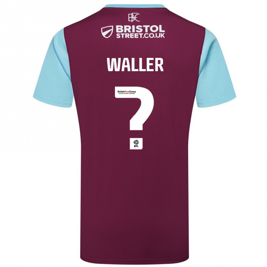 Kids Football Sam Waller #0 Burgundy Sky Blue Home Jersey 2024/25 T-Shirt Canada