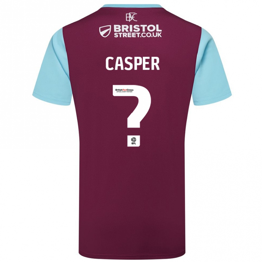 Kids Football Charlie Casper #0 Burgundy Sky Blue Home Jersey 2024/25 T-Shirt Canada