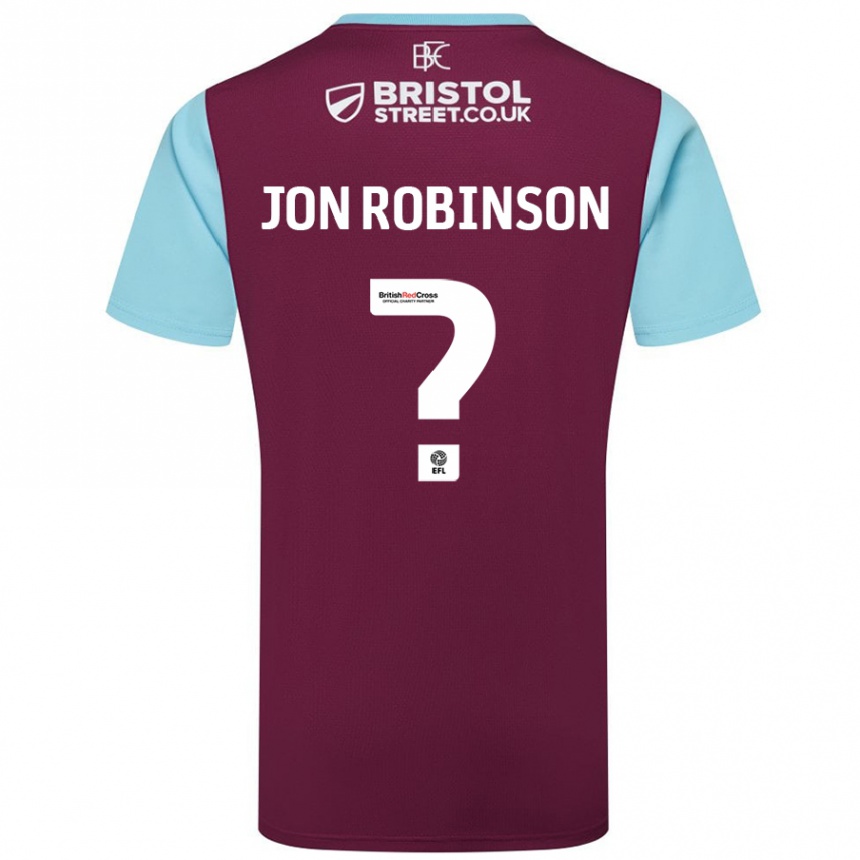 Kids Football Jon Ander Vilar Robinson #0 Burgundy Sky Blue Home Jersey 2024/25 T-Shirt Canada