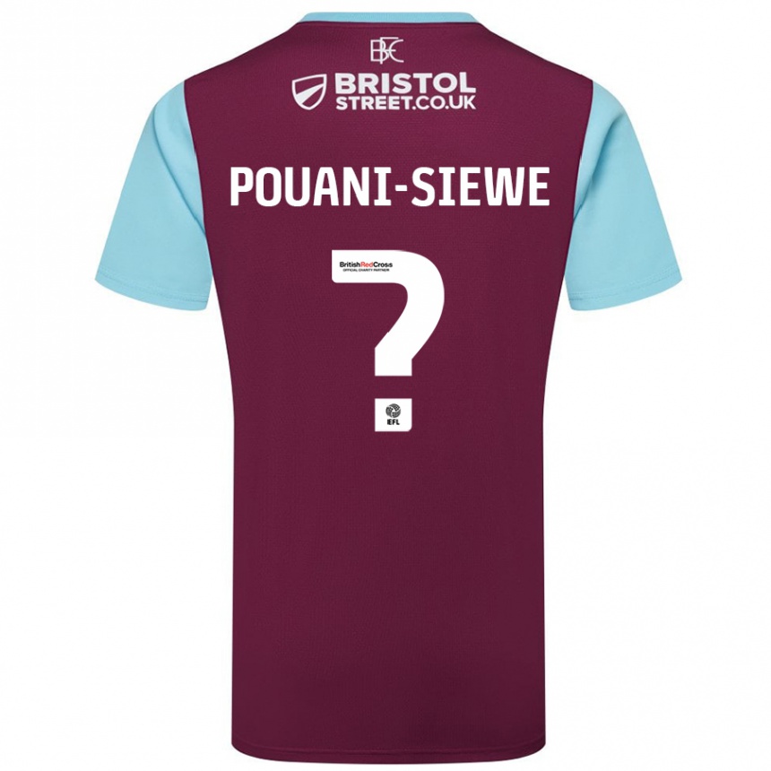 Kids Football Brandon Pouani-Siewe #0 Burgundy Sky Blue Home Jersey 2024/25 T-Shirt Canada