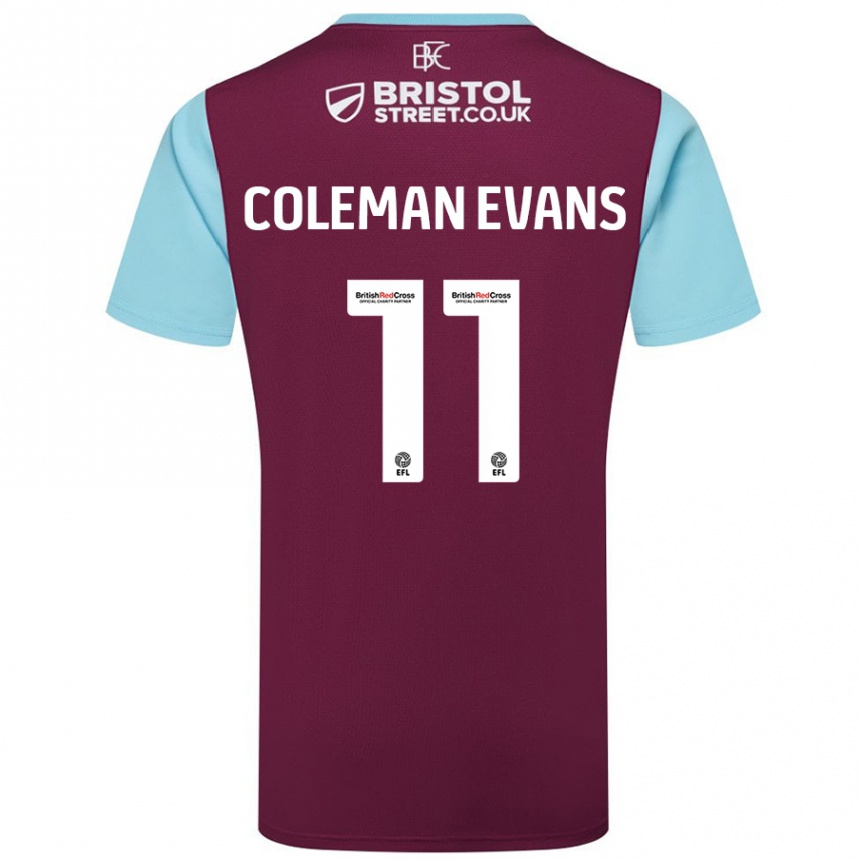 Kids Football Amaya Coleman-Evans #11 Burgundy Sky Blue Home Jersey 2024/25 T-Shirt Canada