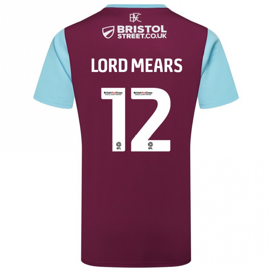 Kids Football Rhema Lord-Mears #12 Burgundy Sky Blue Home Jersey 2024/25 T-Shirt Canada