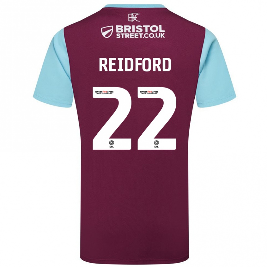 Kids Football Isabella Reidford #22 Burgundy Sky Blue Home Jersey 2024/25 T-Shirt Canada