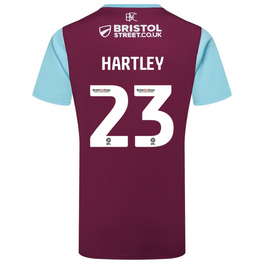 Kids Football Naomi Hartley #23 Burgundy Sky Blue Home Jersey 2024/25 T-Shirt Canada