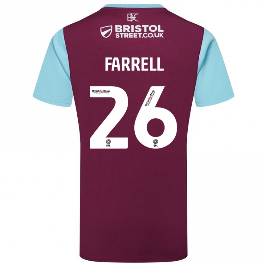 Kids Football Lucy Farrell #26 Burgundy Sky Blue Home Jersey 2024/25 T-Shirt Canada