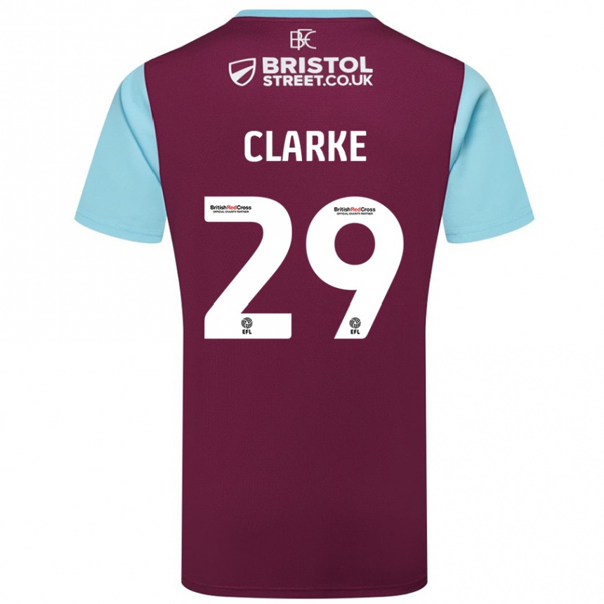 Kids Football Abby Clarke #29 Burgundy Sky Blue Home Jersey 2024/25 T-Shirt Canada