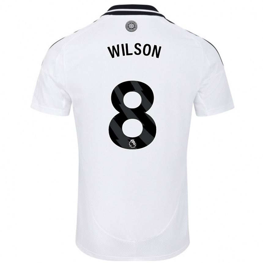 Kids Football Harry Wilson #8 White Home Jersey 2024/25 T-Shirt Canada