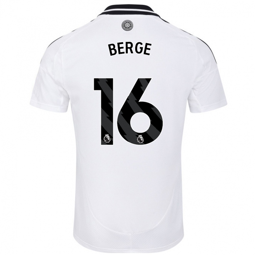 Kids Football Sander Berge #16 White Home Jersey 2024/25 T-Shirt Canada