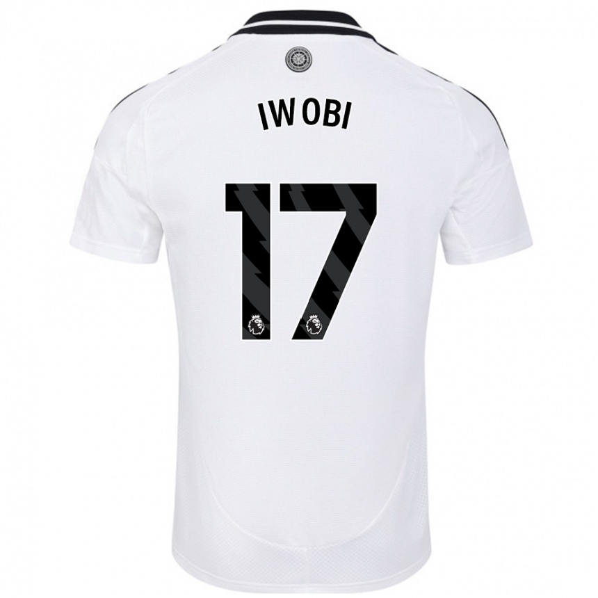 Kids Football Alex Iwobi #17 White Home Jersey 2024/25 T-Shirt Canada