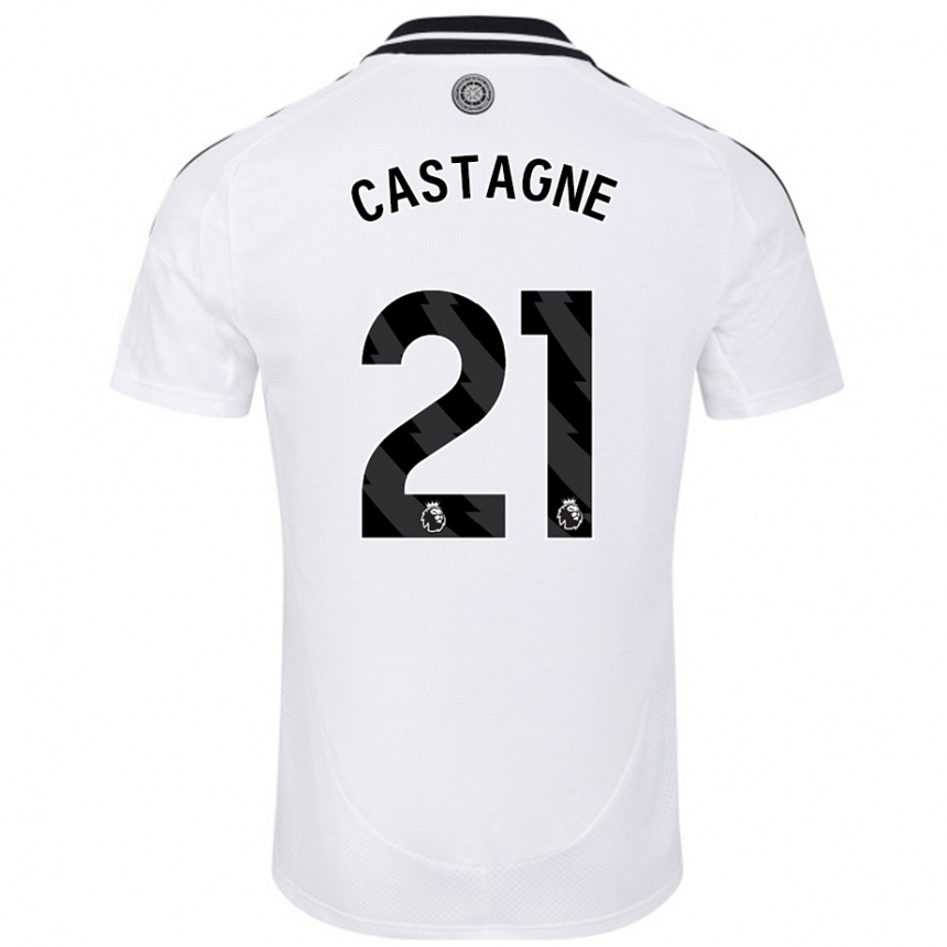 Kids Football Timothy Castagne #21 White Home Jersey 2024/25 T-Shirt Canada