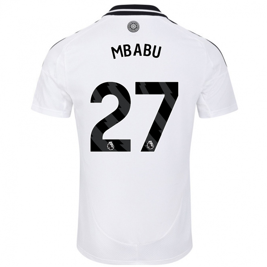 Kids Football Kevin Mbabu #27 White Home Jersey 2024/25 T-Shirt Canada