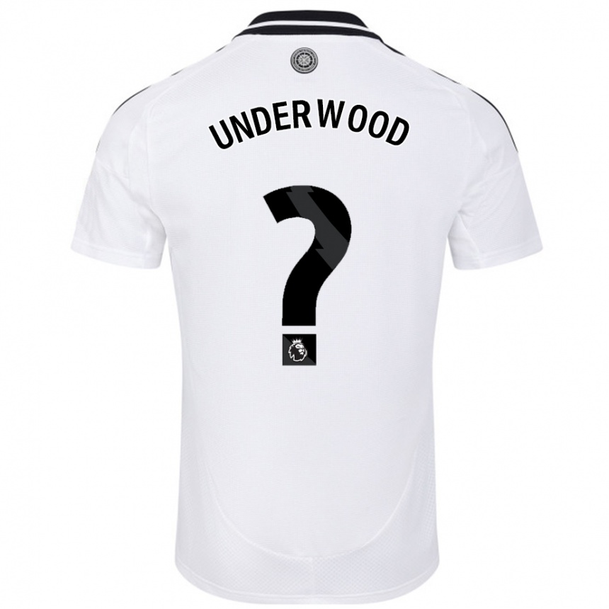 Kids Football Marco Underwood #0 White Home Jersey 2024/25 T-Shirt Canada