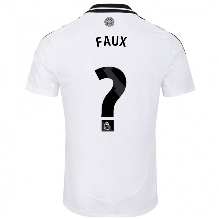 Kids Football Alex Faux #0 White Home Jersey 2024/25 T-Shirt Canada